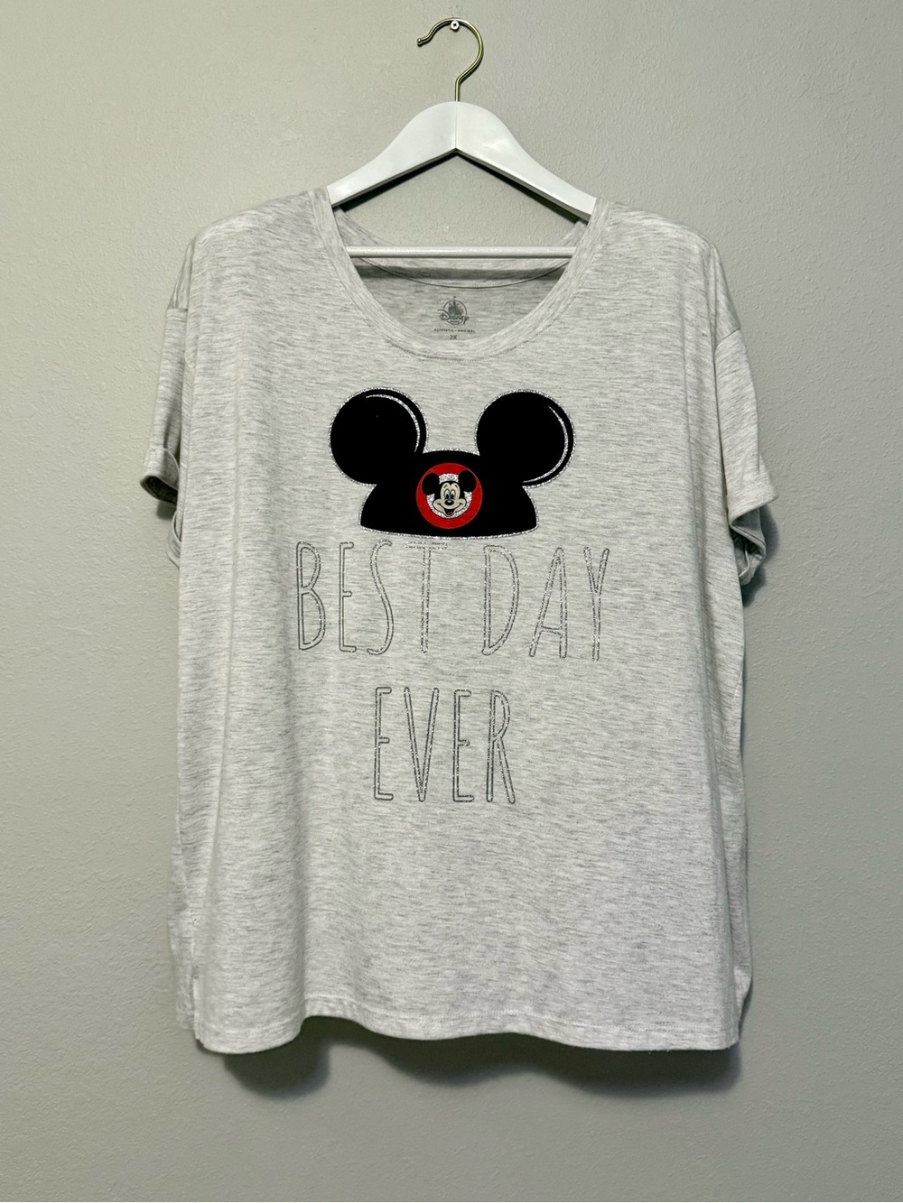 Disney Mickey Mouse Best Day Ever Tee Gray Size 2X